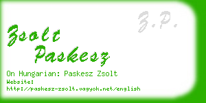 zsolt paskesz business card